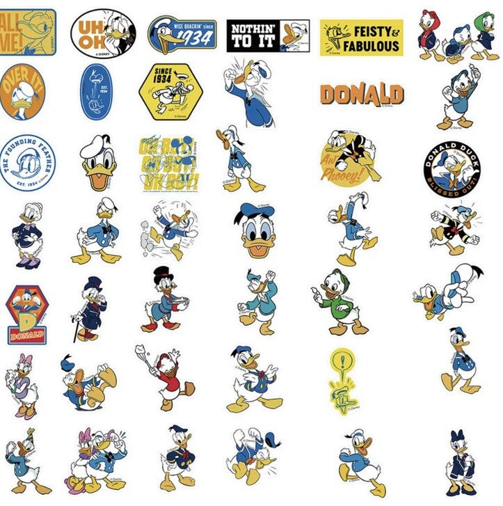 50pcs Disney Donald Duck Daisy Duck Cartoon Waterproof Stickers Car Decals3