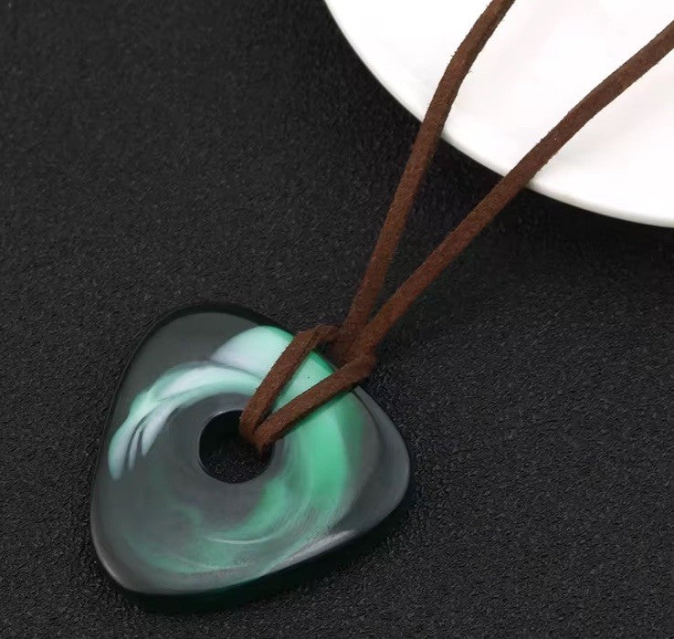 Coraline Green Seeing Stone Necklace Movie Gift Merch Anime Horror1