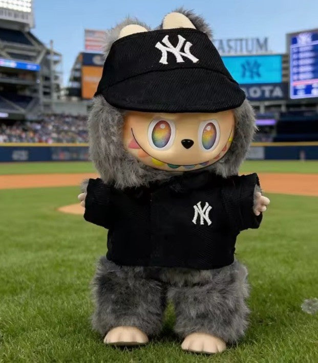 Labubu New York Yankees Set hat shirt baseball Clothes Gift Theme  NO DOLL0