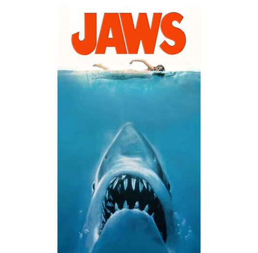 JAWS 50th POSTER - Microfibre Beach Towel - Movie - Shark - 70x140cm