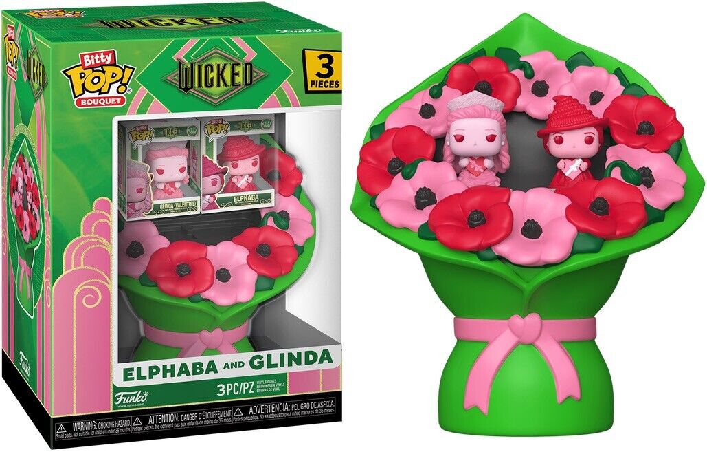 Funko Wicked Elphaba & Glinda Valentines Bouquet Bitty 3pc + Pocket Pop In 2wks