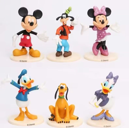 Mickey Mouse Clubhouse Minnie Donald Figure Toys Cake Toppers 6Pcs