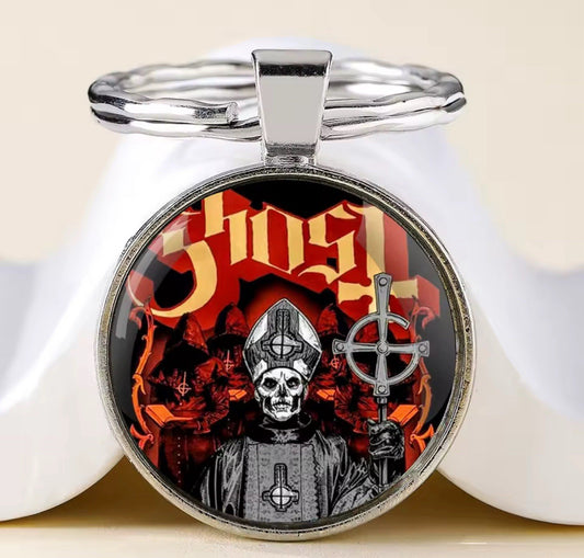 Ghost Bc Necklace Ghoul Band Pope Emeritus Symbol Crucifix Picture Keyring Key