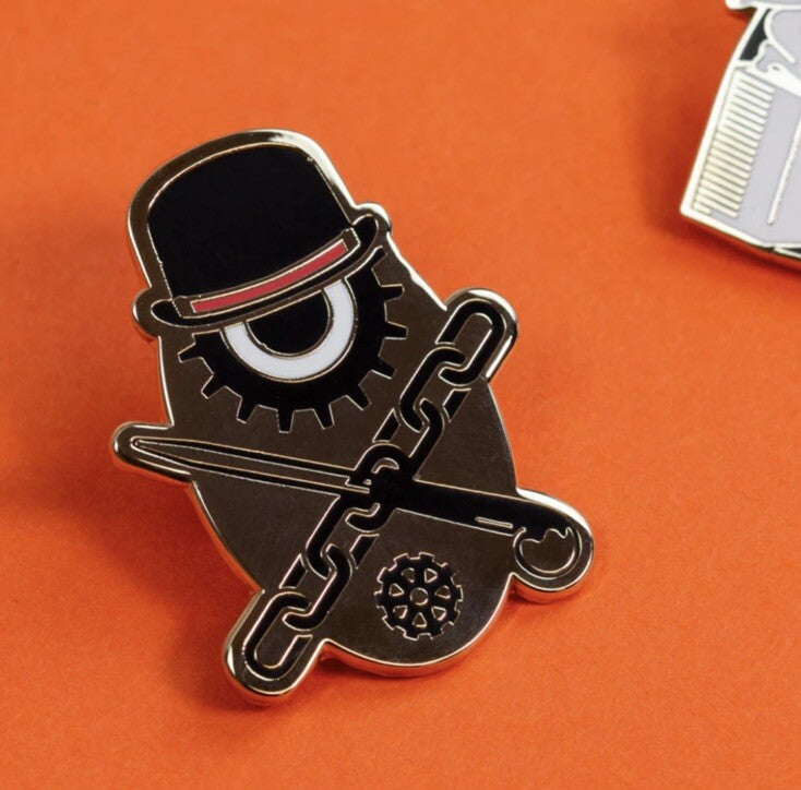 Official A Clockwork Orange Badges metal set Kubrick Milk Bar & Icon Pin Kings1