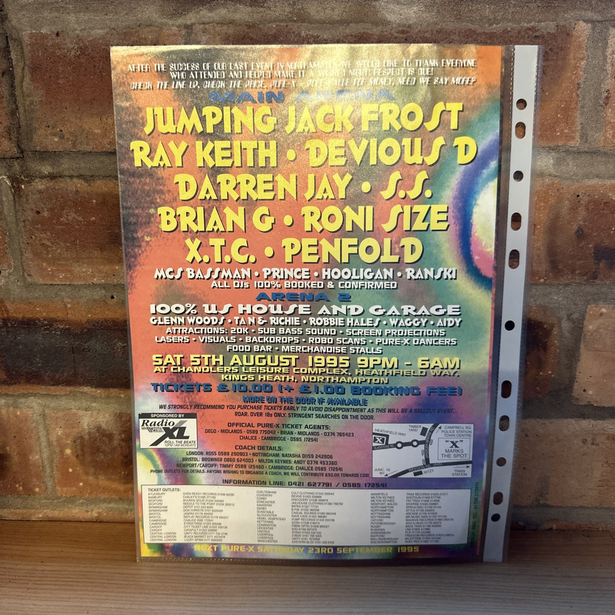 Rave Flyer Pure X Pure Jungle 5th Aug 1995 Chandlers Leisure Northampton1