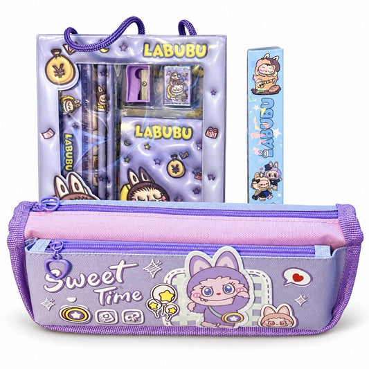 Labubu Purple Xmas Back To School Pencil Case  Stationary Gift Set & boxed Pen0
