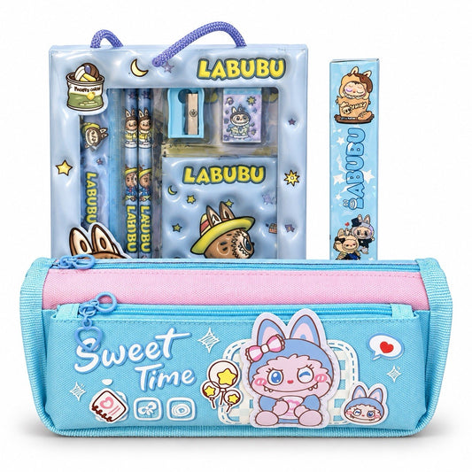 Labubu Xmas Gift Pencil Case Back To School Stationary Gift Set & boxed Pen0