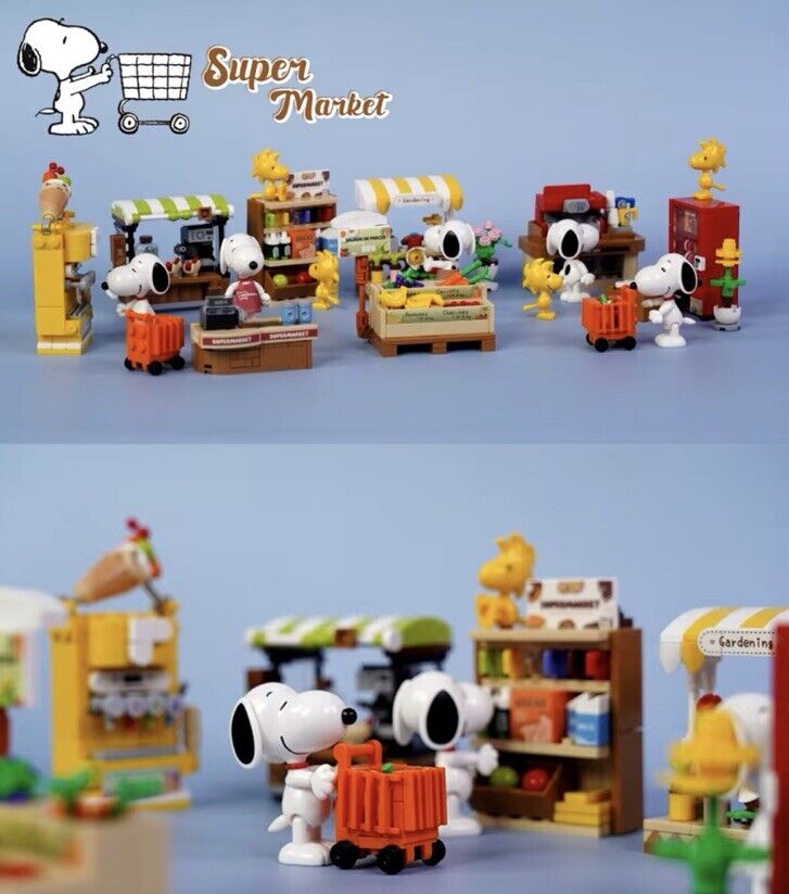 Peanuts Snoopy Supermarket Blocks box ‘ Garden Area  ‘ 8 To Collect Set Gift