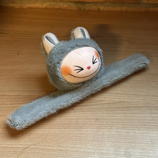 GREY Labubu Monsters Plush Wrist Bracelet Slap On for Kids Gift Toy In Stock