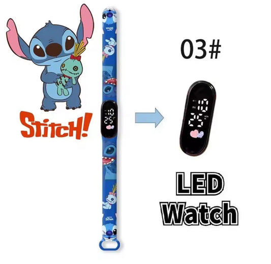 Kids Watch LED Gifts Lilo & Stitch Anime Digital Children's Cartoon Sport Watch