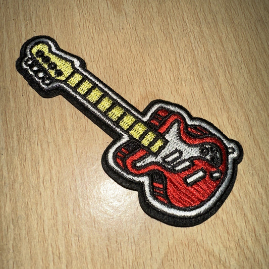 Guitar 🎸 Patch — Iron On Badge Embroidered Motif - Music Rock Band