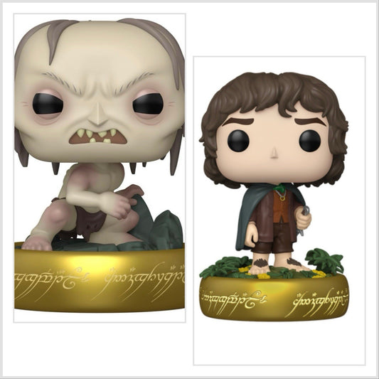 Lord of The Rings Frodo Baggins GLOW & Gollum Glow Set Of 2 Funko Pop! PLUS New