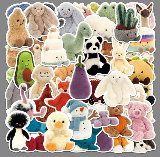 50x High Quality Premium Jellycat Stickers Rare Brand New Soft Toys Gift