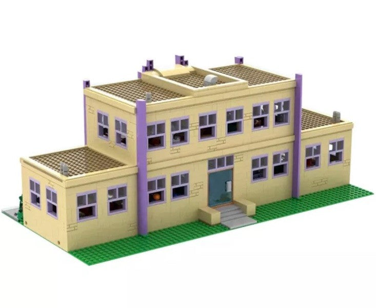 MOC The Simpsons Springfield Elementary School Modular Building Blocks 2724 PCS