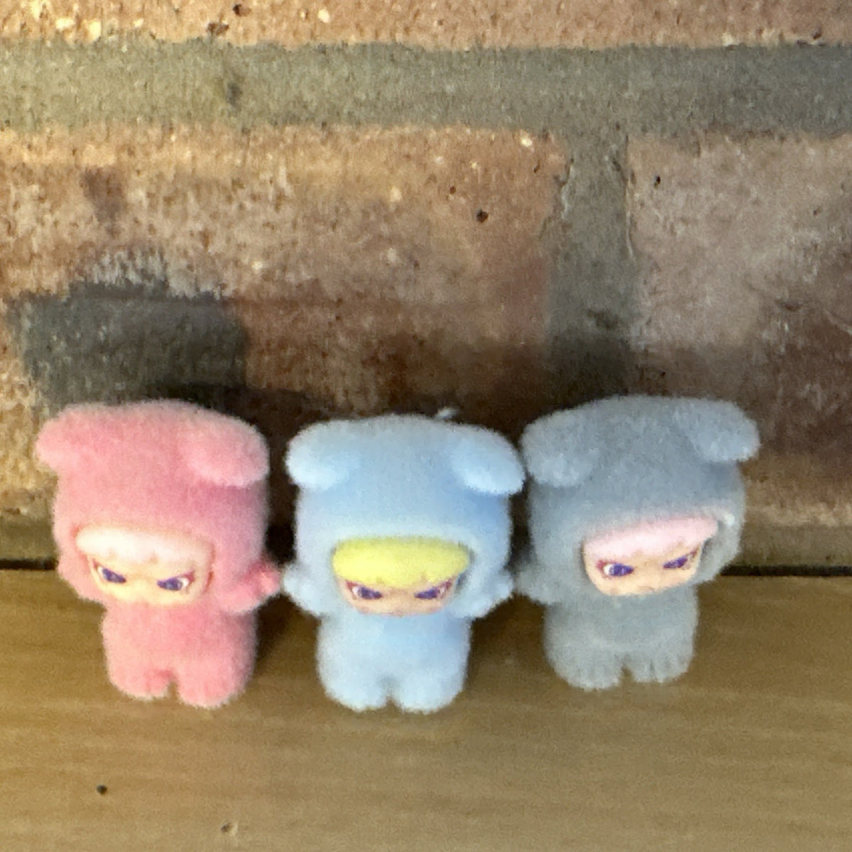 3 Pc Flocked Dora Animals Series Figures Figurines 4cm Collect Set Grey Pink Yes2