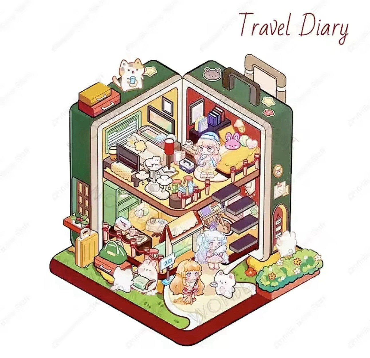 NEW 8Pc Mega Scenes DIY Cartoon 3D Landscape Sticker Book Sticker Festival Gift