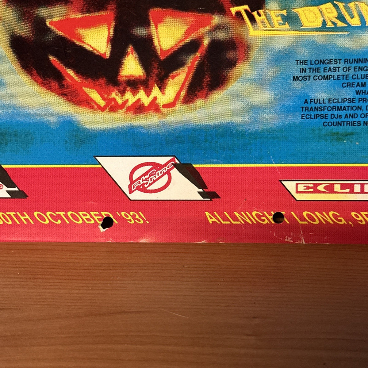 Rave Flyer Rise And Shine Eclipse 93 The Drum Club Oct 30th 1993 The Pier1