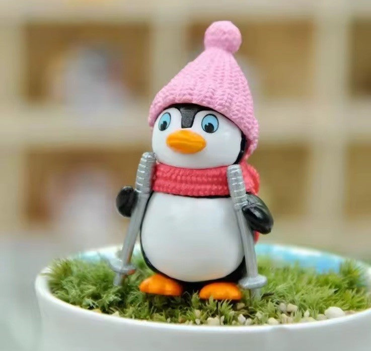 4pcs cute Penguin Figures Snow Scene  Model Toy Xmas Gift3
