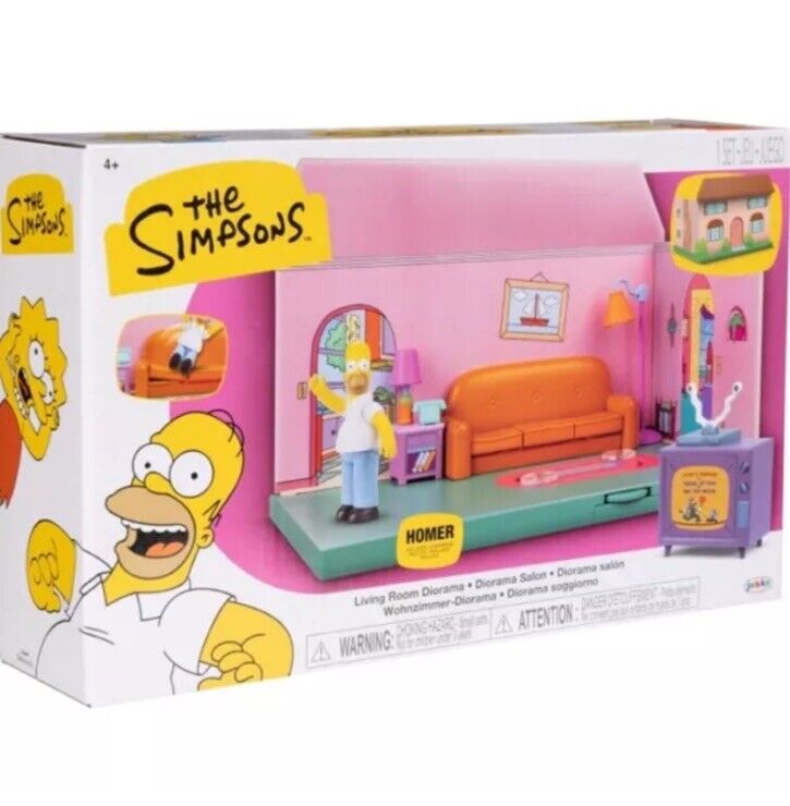 Jakks The Simpsons Action Figures, Living Room Diorama House Playset - In Stock