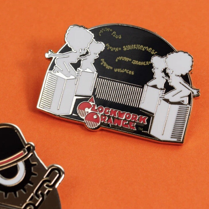  Official A Clockwork Orange Badges metal set Kubrick Milk Bar & Icon Pin Kings2