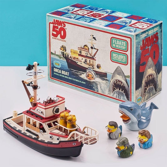Tubbz Jaws Collectibles Ultimate 50th Anni Orca Boat + 4 Tubbz Duck In Stk Now