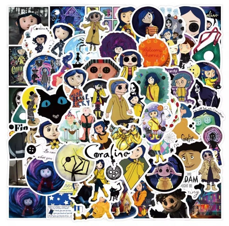 10 Coraline Stickers - Scrapbook, Laptop, iPad, Consoles, Books, Cases, Doors0