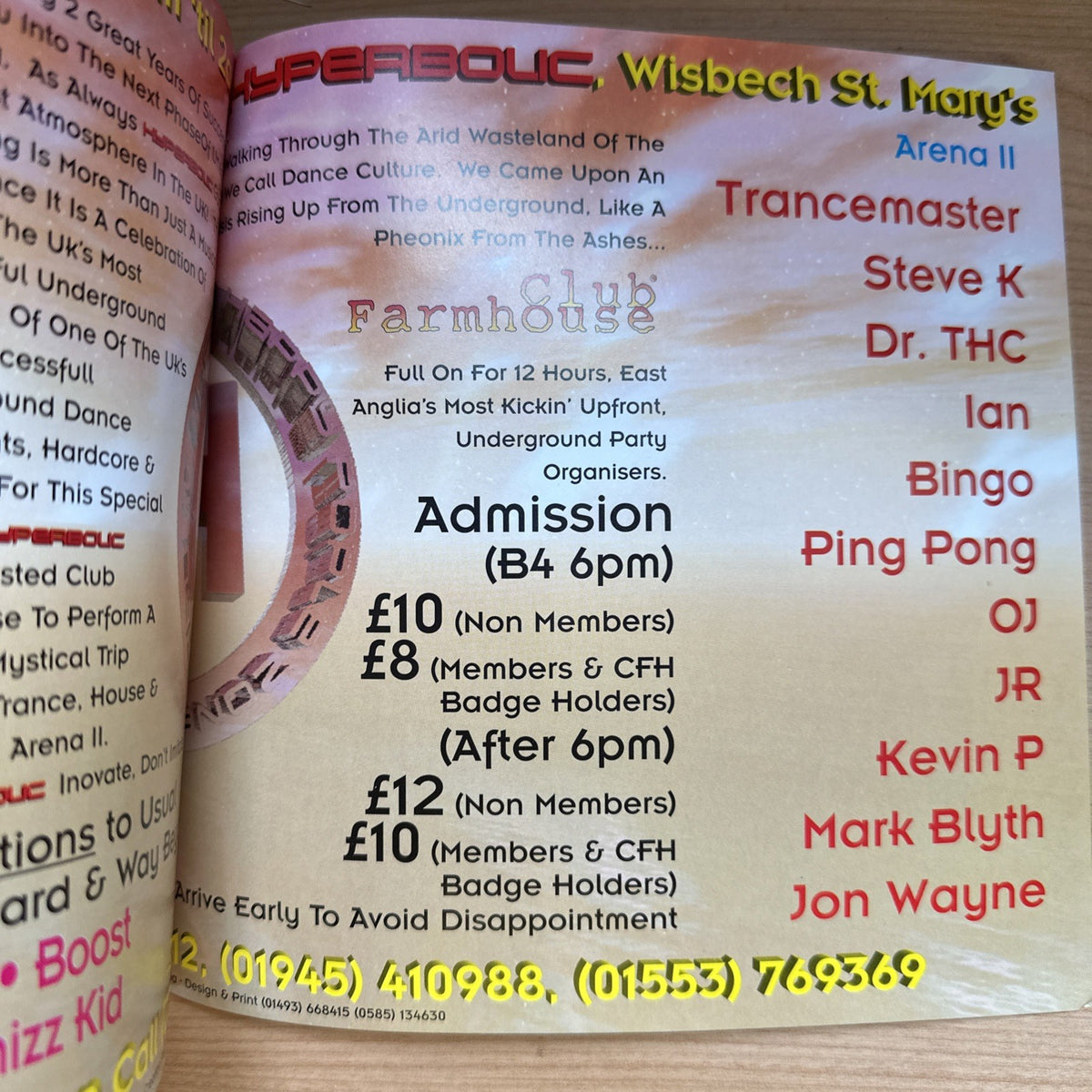 2 Rave Flyers Hyperbolic & Groomers  Kings Lynn Jan 20th 1996 Club Flyer Mint3