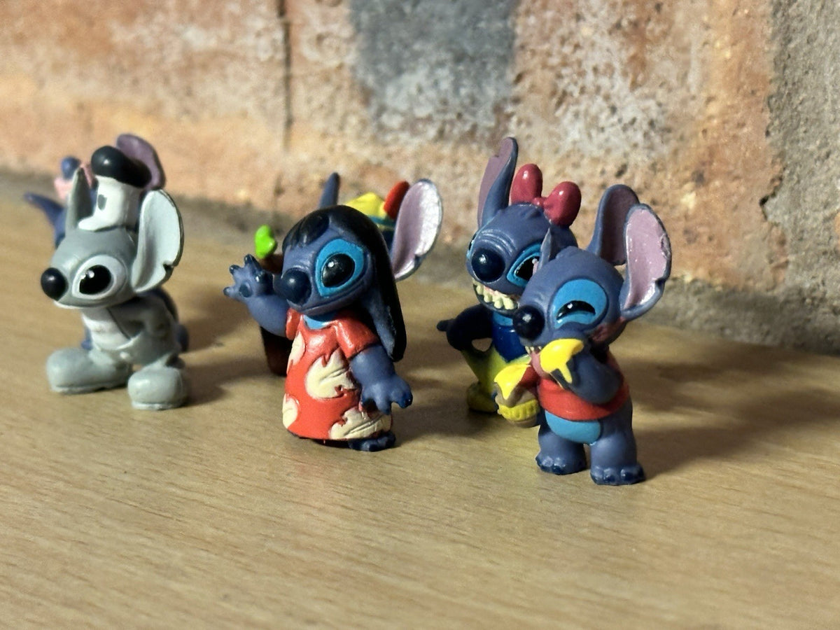 6 Disney Stitch Figure Pack - Mini Collectible Figurines Set In Gift Bag  2/3cm2