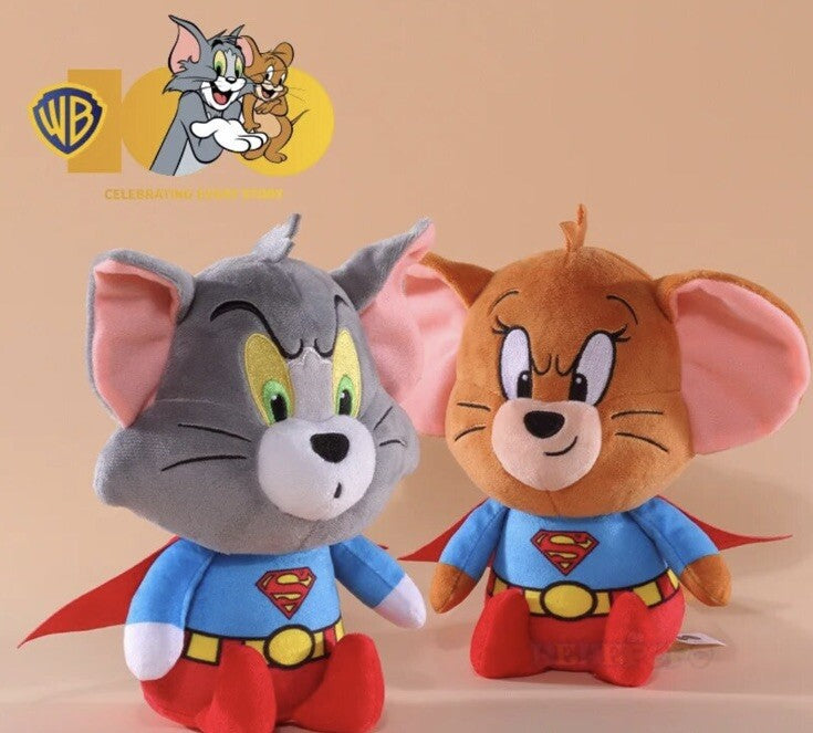 2x DC Tom and Jerry x Superman 21cm In Superman Suit Plush Cartoon WB Clark0