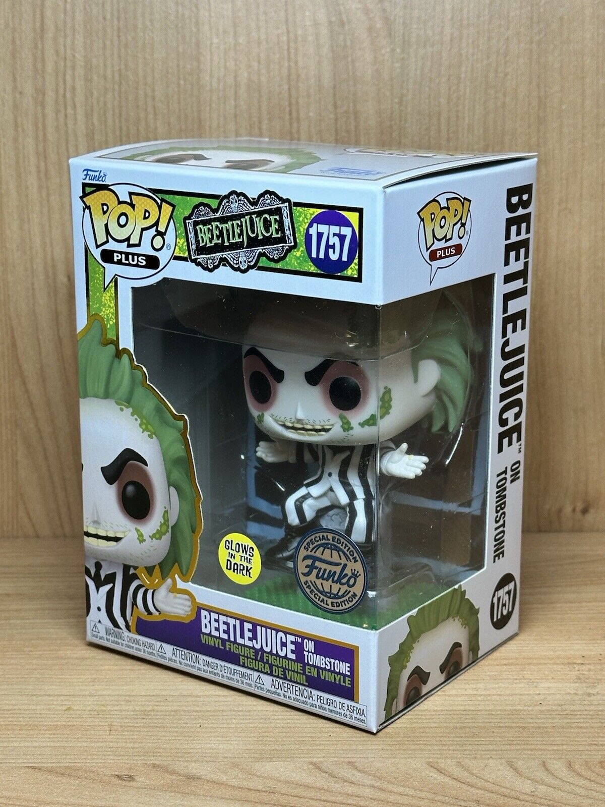 Funko Beetlejuice on Tombstone GITD Pop! Ltd Ed Exc Glow Cult In Stock Now