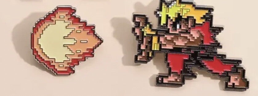 Retro Ken Street Fighter Pin Badges Pixel 2 Piece  Collect All 3 Gaming gift bag0
