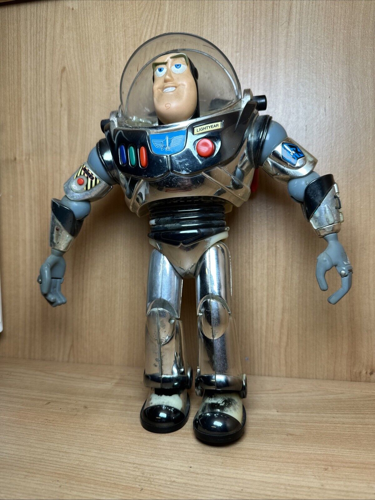 BUZZ LIGHTYEAR Action Figure Techno Gear Black Silver Rare Toy Story untested