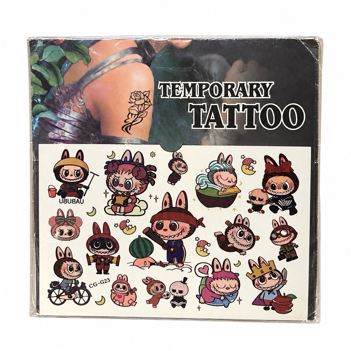 labubu Temporary tattoo Transfers x15 Summer Gift Set Party Bag Stickers Melon0