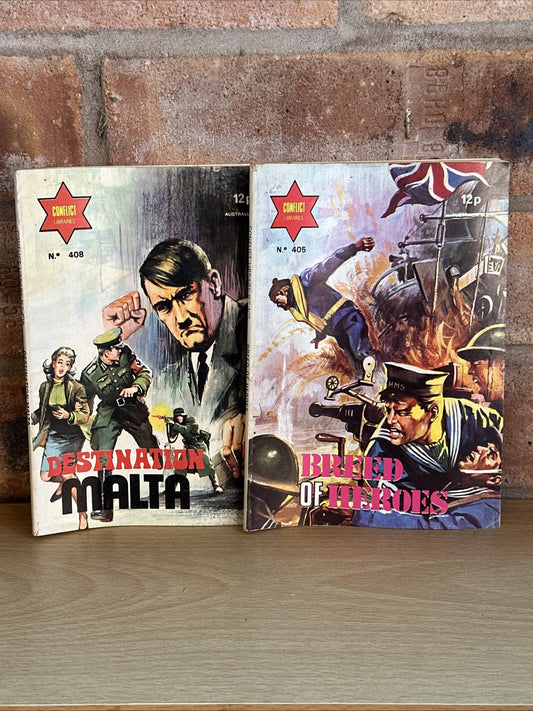 2 X BATTLE PICTURE LIBRARY COMICS [ 408 & 405 ] Destination Malta Hitler Cover0