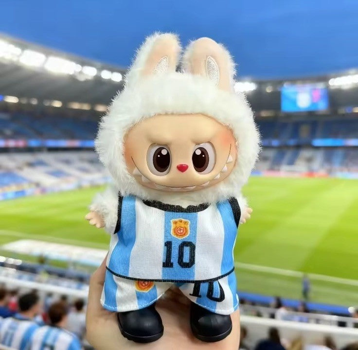 Labubu Argentina Messi Football Sportswear Clothes FIFA World Cup 17cm No Doll1