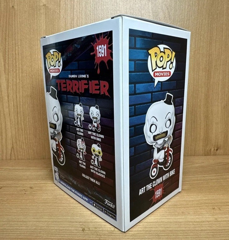 Terrifier Art the Clown with Bike Funko Pop #1591 In Stock Now Cult Horror