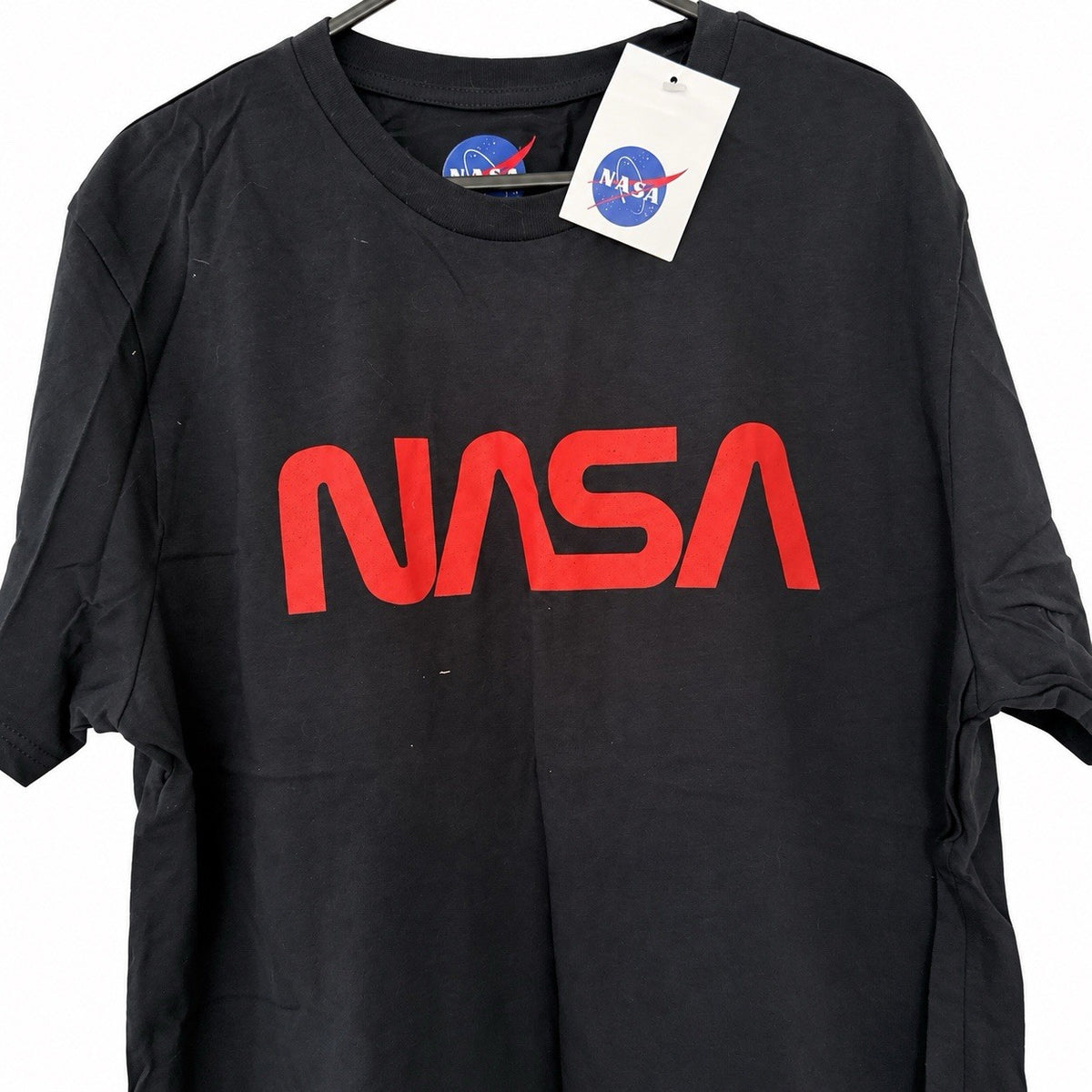 Mens NASA Dark Blue Red Logo T-Shirt space science cool New Medium0