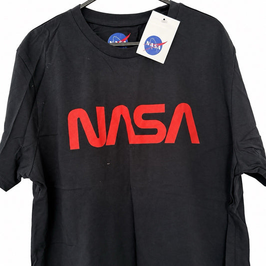 Mens NASA Dark Blue Red Logo T-Shirt space science cool New Medium0