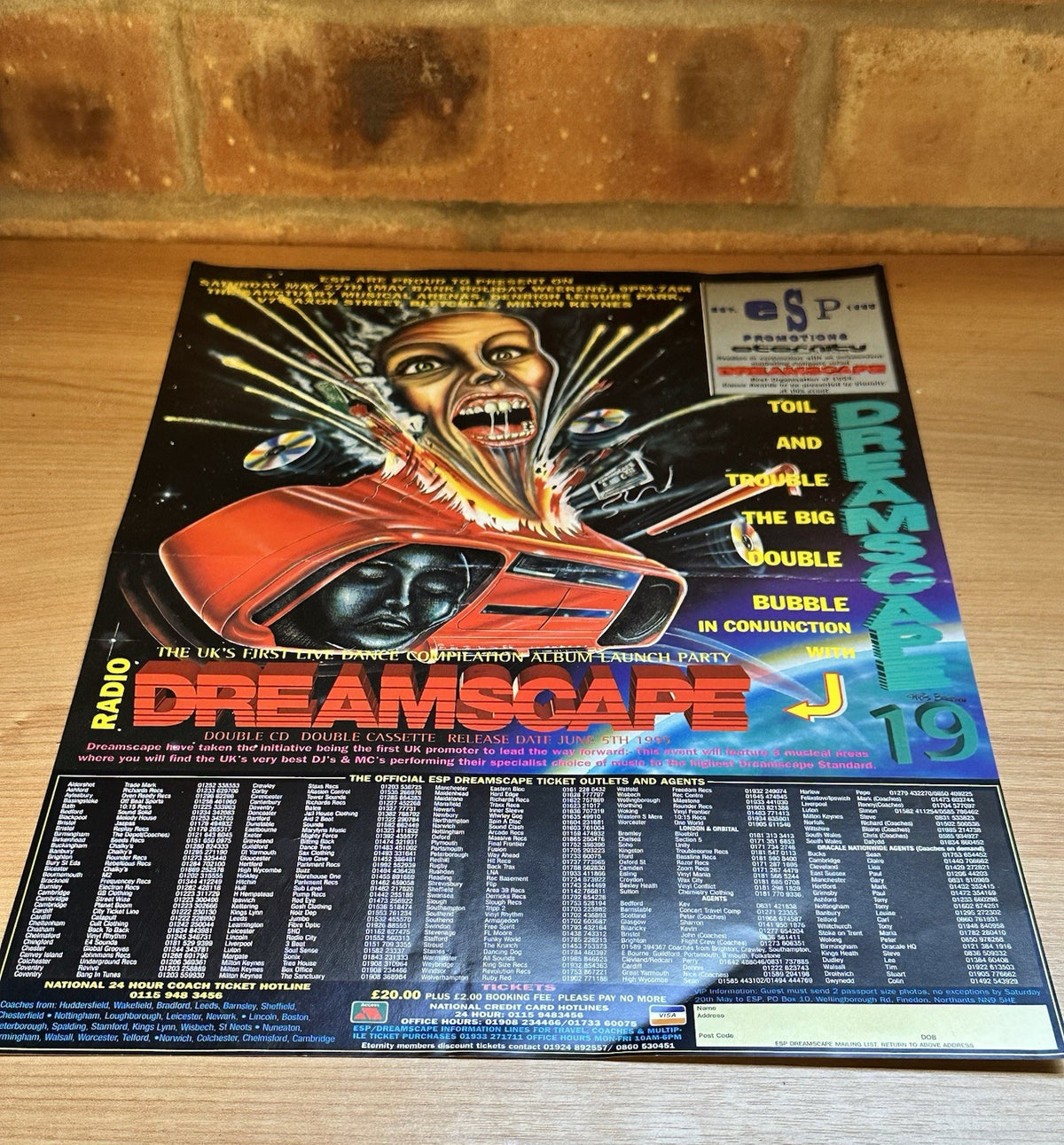 Dreamscape 19 May 95 @ The Sanctuary Milton Keynes A3 Rave Flyer Hype Sharkey0