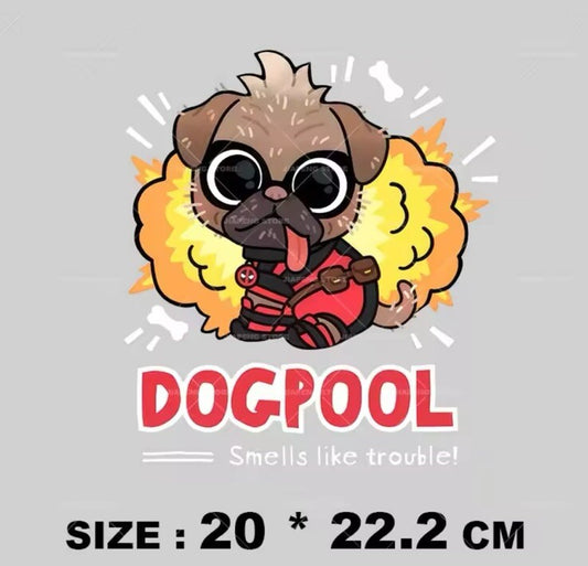 Dogpool Deadpool Iron On T shirt Transfers  Tote T shirts Hoodie Apron0