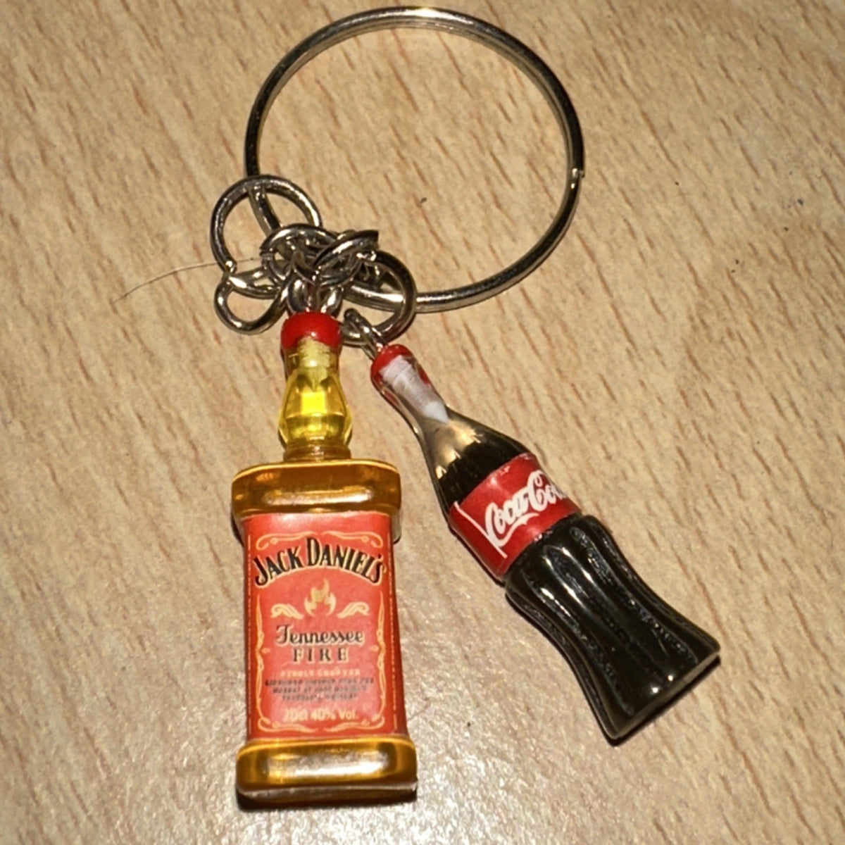 Jack Daniel's Fire Coke Bottle 3D Keyring Novelty Drink Keychain Party Gift0