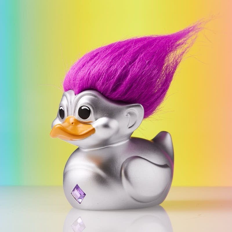 TUBBZ Trolls Set Of 3 EDITION Silver Green Rainbow Troll Collectible Duck  Fig