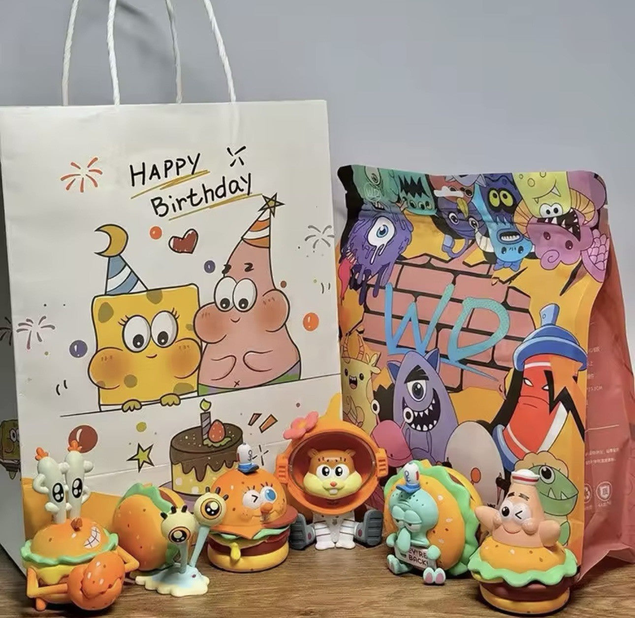 Spongebob Squarepants McDonald’s Burger COMPLETE SET Of 6 Blind Box Figure