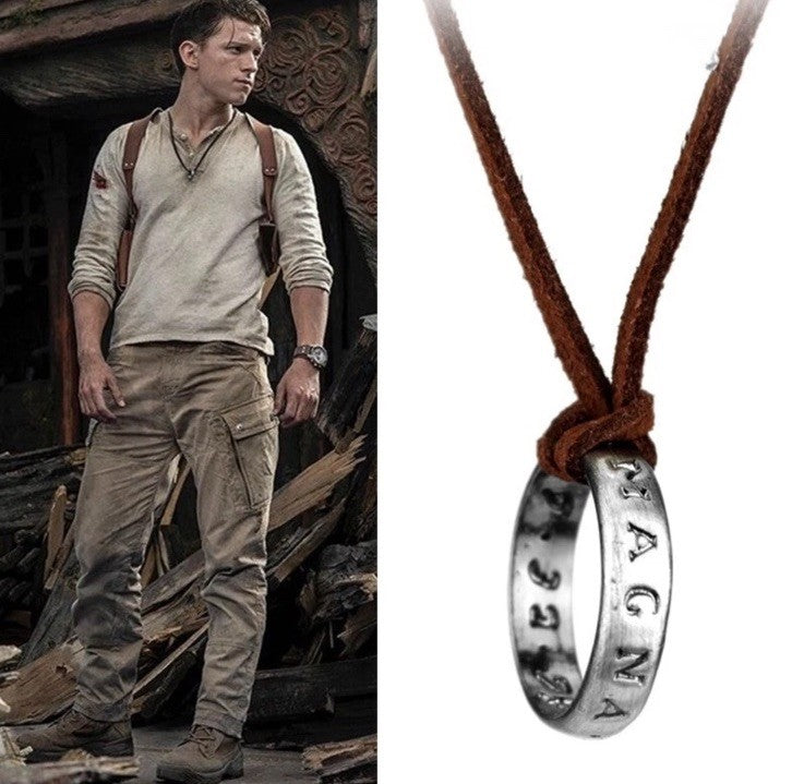 Uncharted 4 Drakes Ring Gaming Gamer Necklace Pendant Gift0