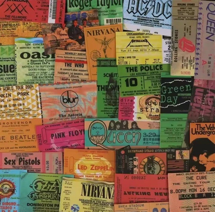 43 Retro Rock Tickets Tour Replica Souvenir Ticket Stubs Display Scrapbook0
