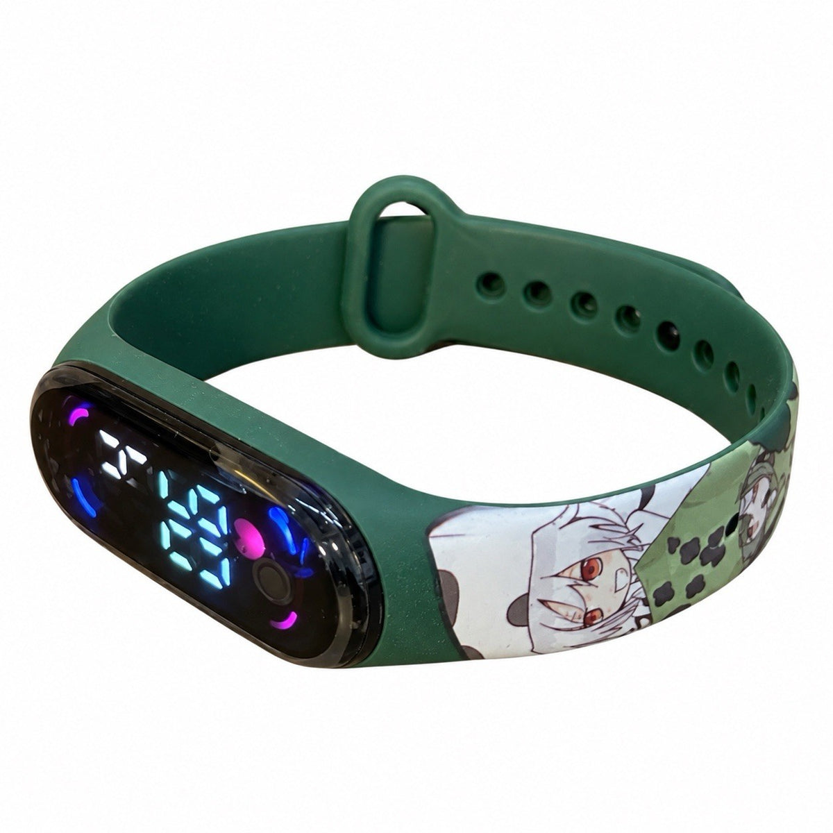 Minecraft Creeper Green Printed Strap LED Kids Watch Gift0