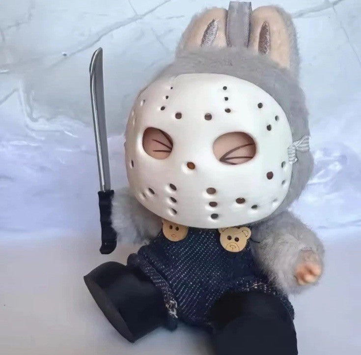 LABUBU sized Horror Jason Friday 13th Doll Costume Shoes Knife Mask NO DOLL 0