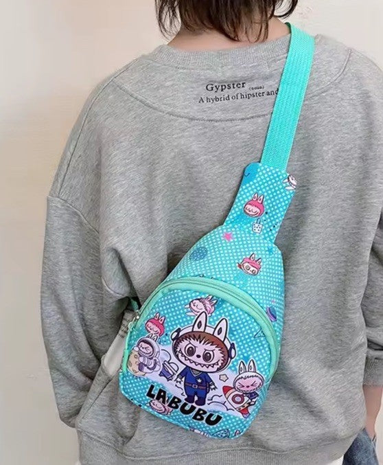  Pink Labubu Horror Monsters Cute Crossbody Backpack Summer Bag Gift3