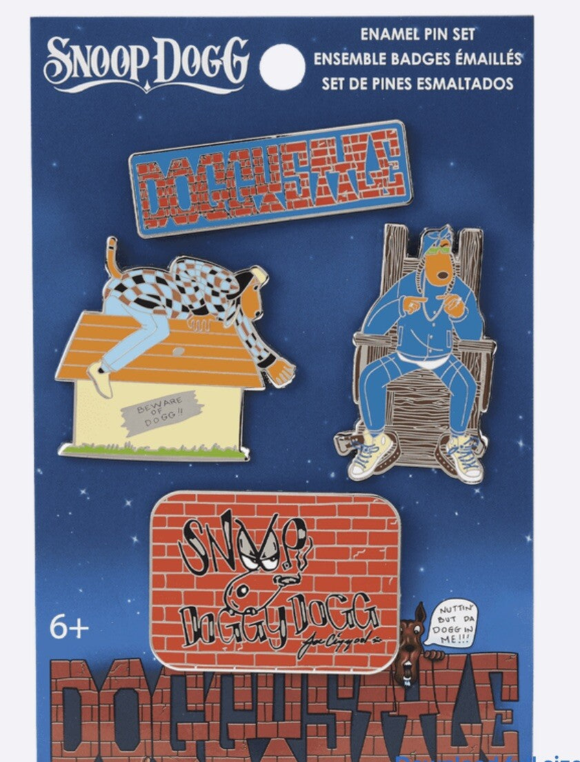 FUNKO PIN SNOOP DOGG Death Row DOG HOUSE ENAMEL 4-PACK Loungefly Exc Rare Import0