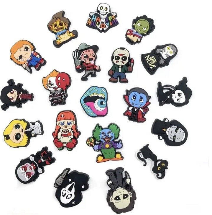 20Pcs Horror & Halloween Bundle Croc Shoes Charms For Croc Summer Clog Sandals1